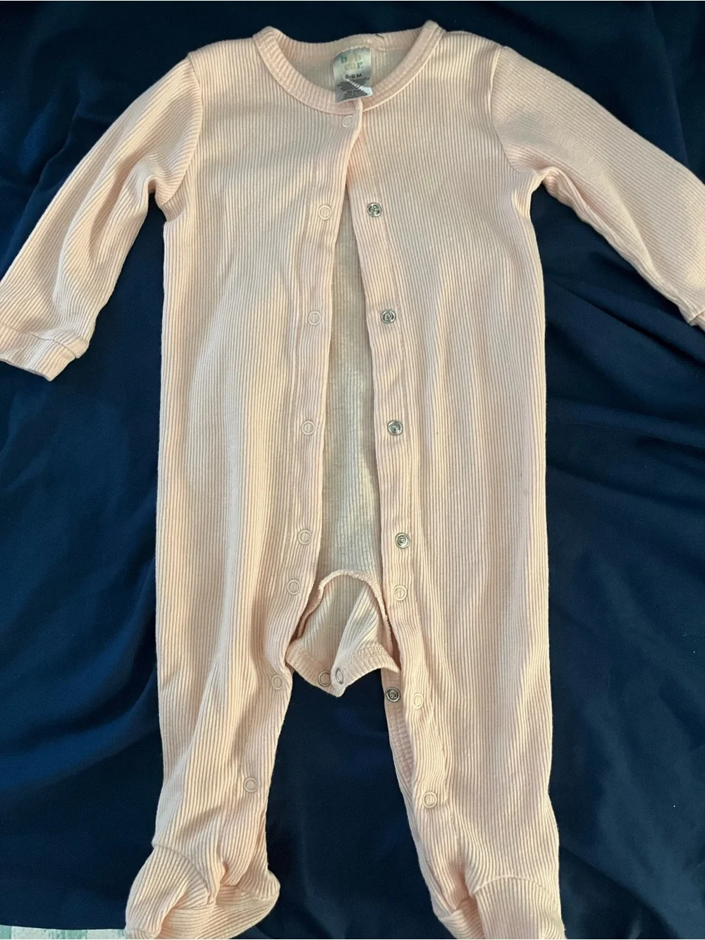 Baby Gear Peach Ribbed Snap Footed Sleep Sack